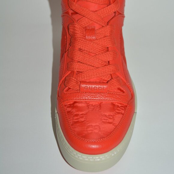 NIB GUCCI GG GUCCISSIMA MENS HITOP NYLON LEATHER SNEAKERS main image 7
